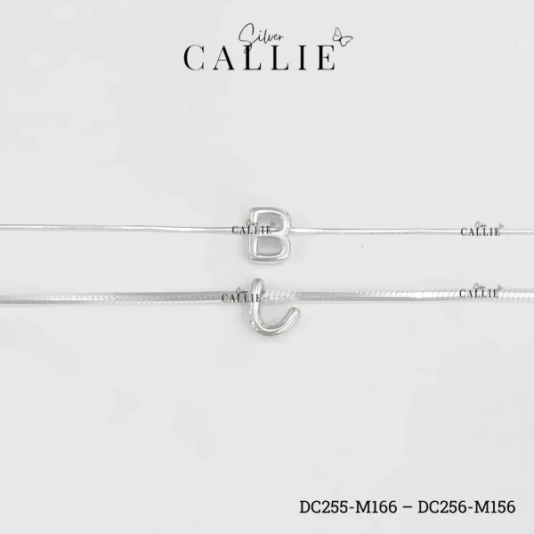 DC255 - DC256: Dây Chuyền Đôi Bạc Callie Silver Mặt Chữ Cái