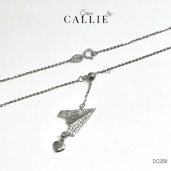 DC258 - Dây chuyền bạc thiết kế Callie Silver máy bay dây rút