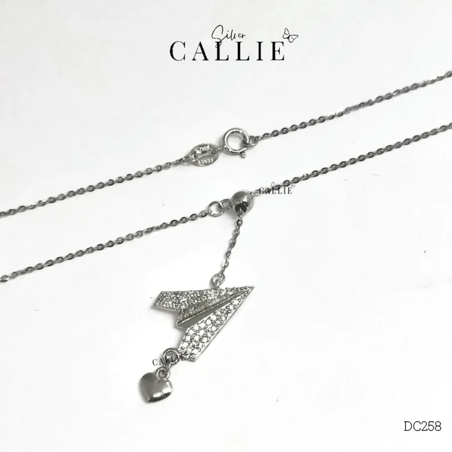 DC258 - Dây chuyền bạc thiết kế Callie Silver máy bay dây rút