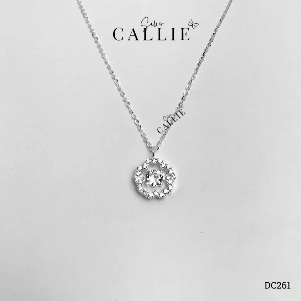 DC261 - Dây chuyền bạc Callie Silver hình hoa đính đá