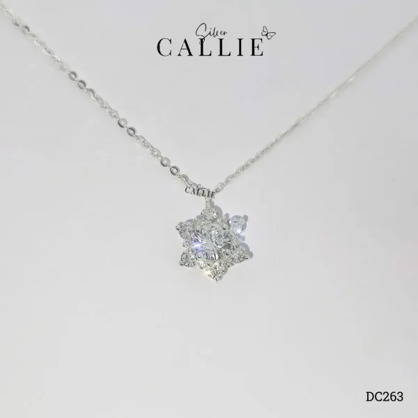 DC263 - Dây chuyền bạc thiết kế Callie Silver bông tuyết đính đá