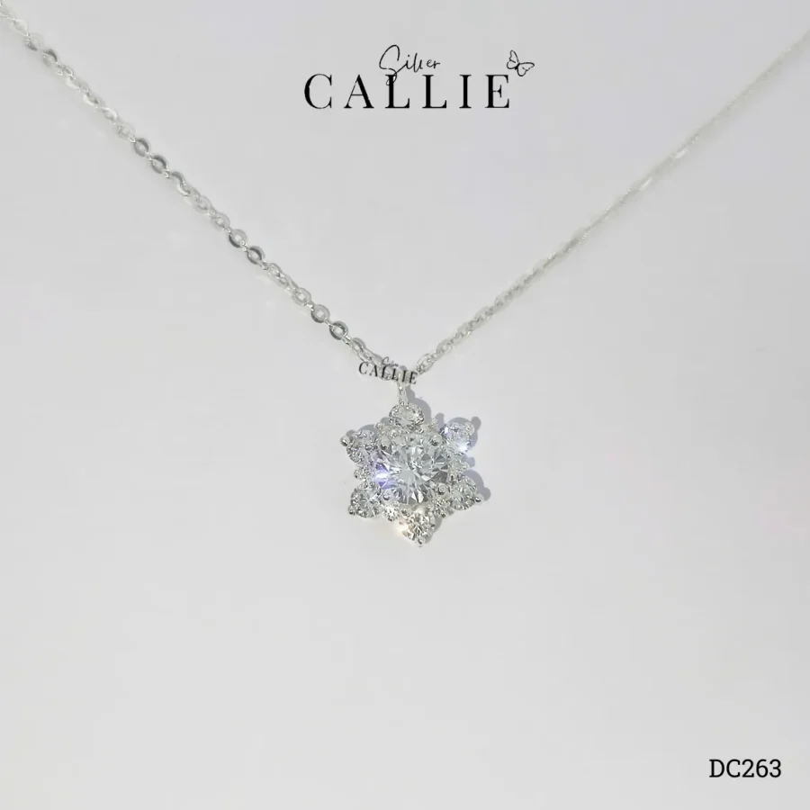 DC263 - Dây chuyền bạc thiết kế Callie Silver bông tuyết đính đá