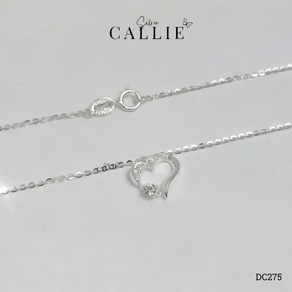DC275 - Dây Chuyền Bạc Thiết Kế Callie Silver Trái Tim Đá Nhảy