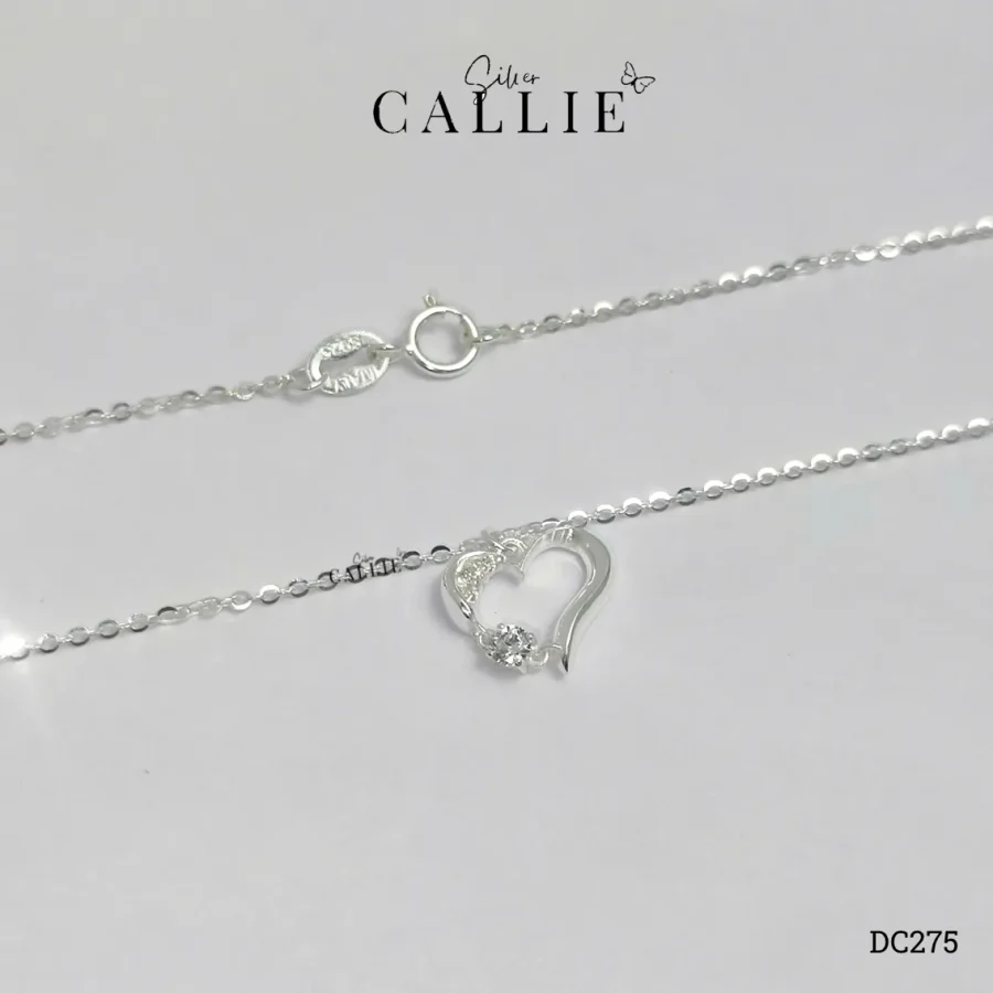 DC275 - Dây Chuyền Bạc Thiết Kế Callie Silver Trái Tim Đá Nhảy