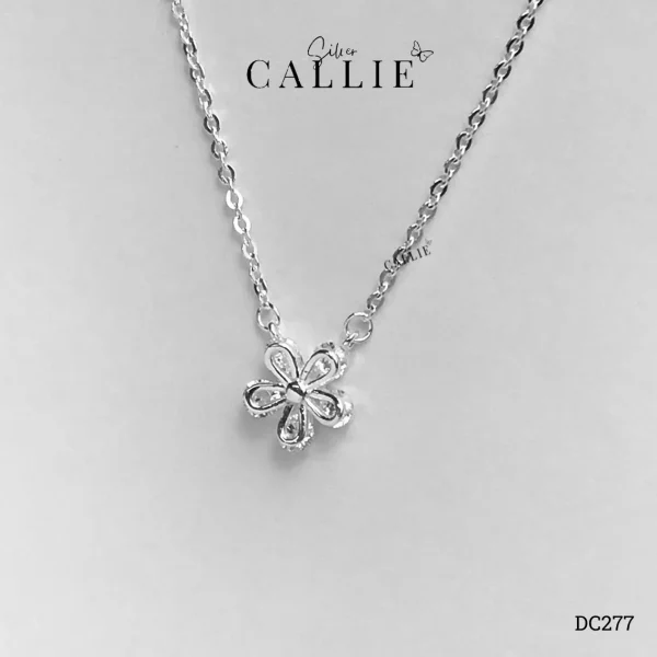 DC277 - DÂY CHUYỀN BẠC CALLIE SILVER HÌNH HOA ĐÍNH ĐÁ