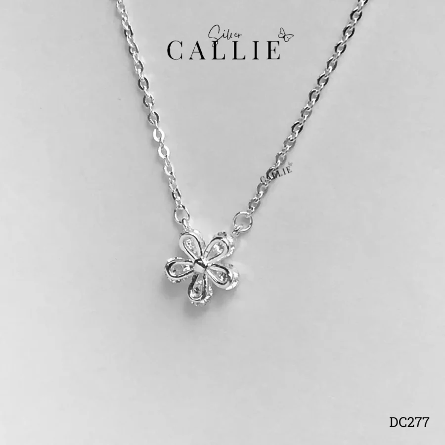 DC277 - DÂY CHUYỀN BẠC CALLIE SILVER HÌNH HOA ĐÍNH ĐÁ