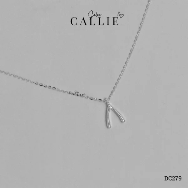 DC279 - Dây chuyền bạc thiết kế Callie Silver mặt Wishbone