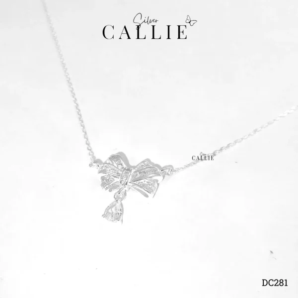 DC281 - Dây chuyền bạc Callie Silver hình nơ đá tòn ten