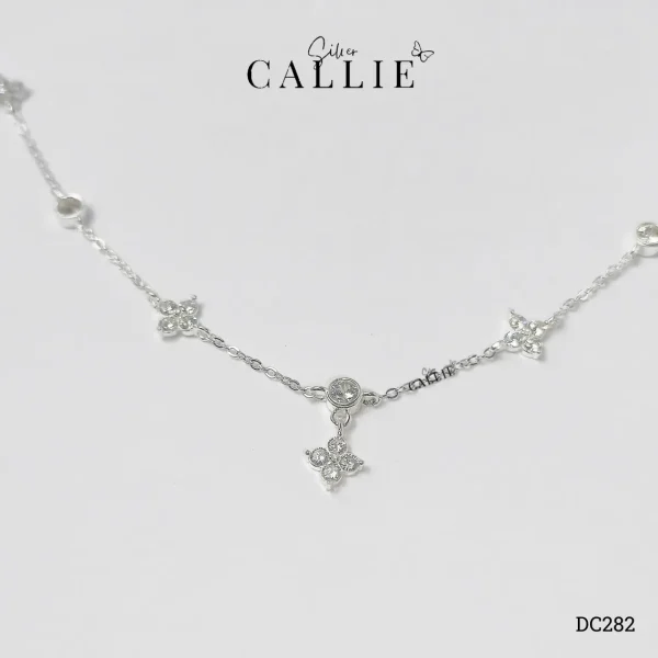 DC282 - Dây chuyền bạc Callie Silver cỏ 4 lá mini