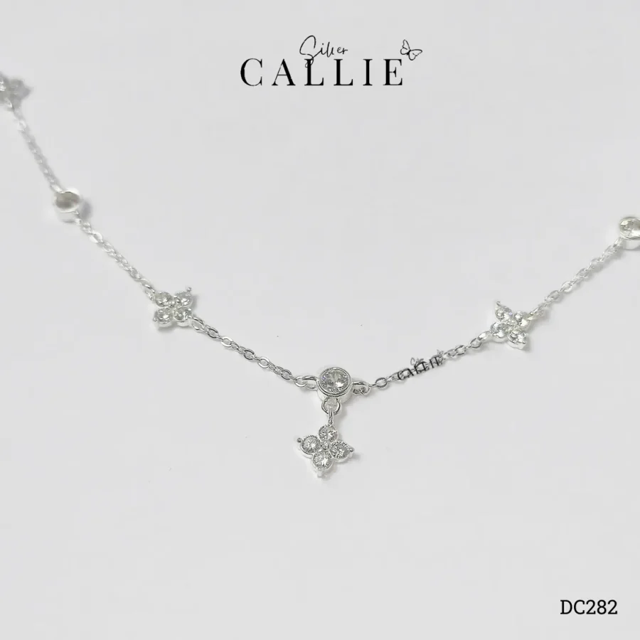 DC282 - Dây chuyền bạc Callie Silver cỏ 4 lá mini