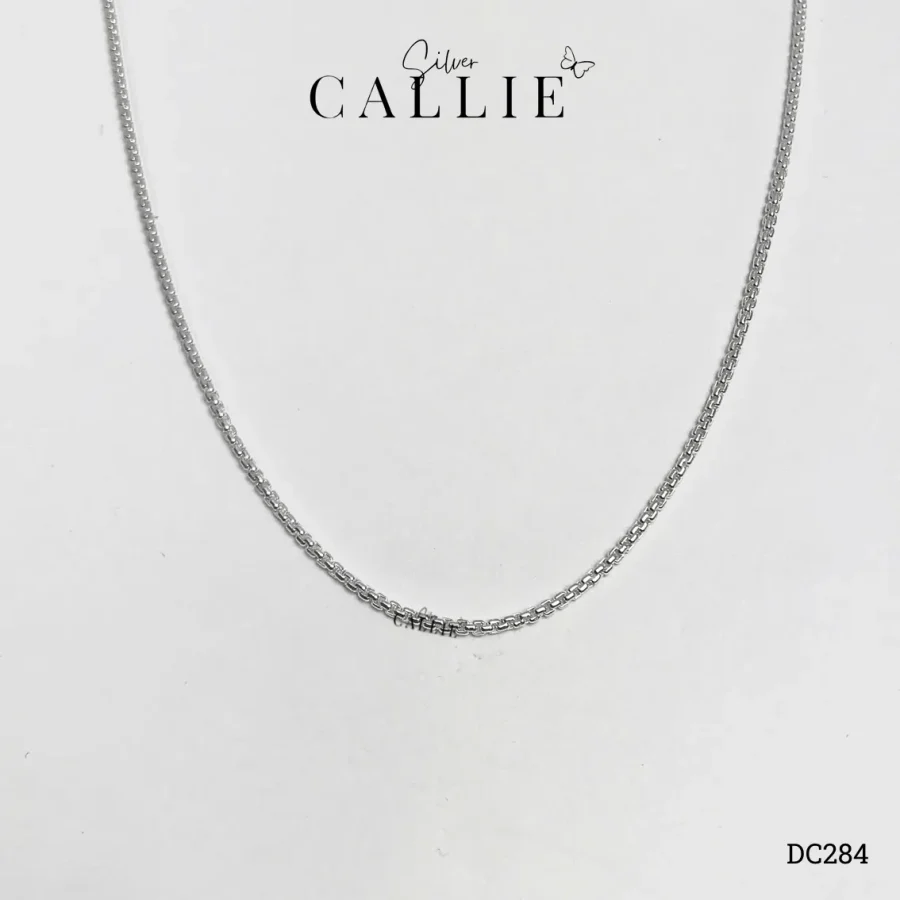 DC284 - Dây chuyền bạc Callie Silver dây móc vuông nhỏ 1li