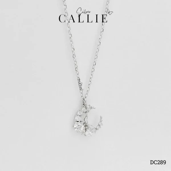 DC289 - Dây Chuyền Bạc Thiết Kế Callie Silver Mặt Trăng Kèm Bướm Treo