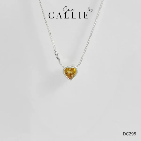 DC295 - Dây Chuyền Bạc Thiết Kế Callie Silver Trái Tim Đá Citrine