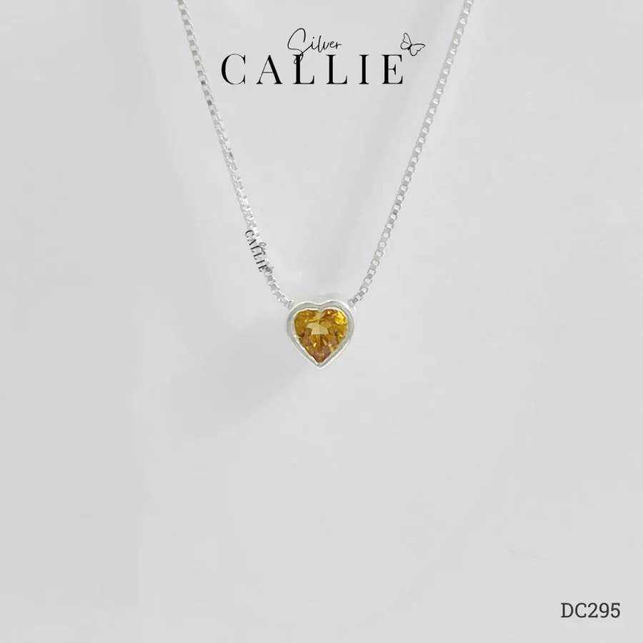 DC295 - Dây Chuyền Bạc Thiết Kế Callie Silver Trái Tim Đá Citrine