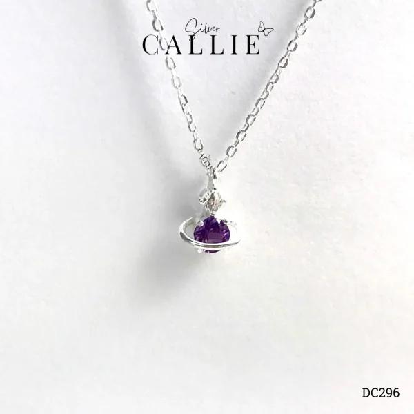 DC296 - Dây Chuyền Bạc Thiết Kế Callie Silver Đá Amethyst