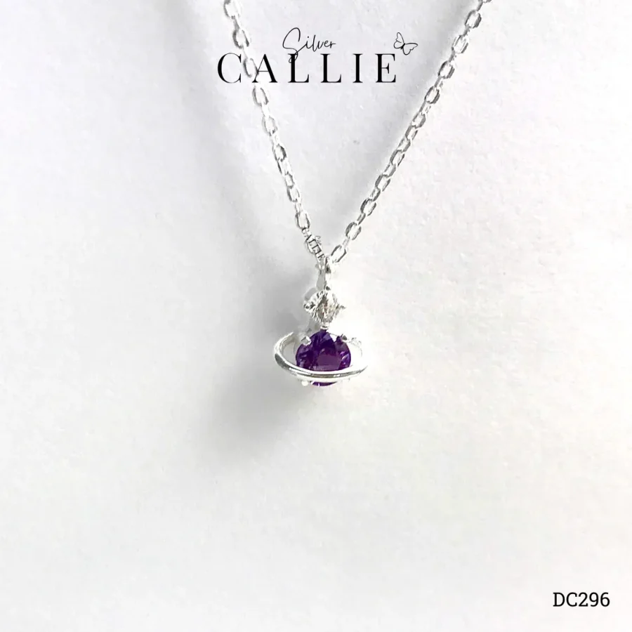 DC296 - Dây Chuyền Bạc Thiết Kế Callie Silver Đá Amethyst