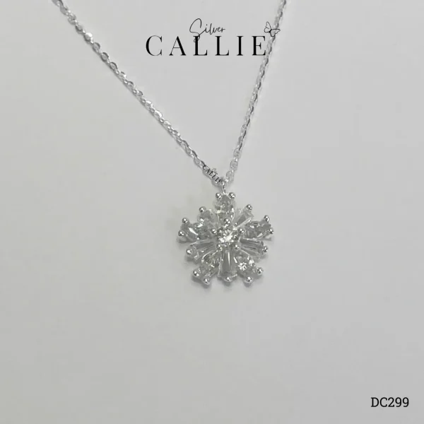 DC299 - Dây chuyền bạc Callie Silver bông tuyết viên chủ 3li