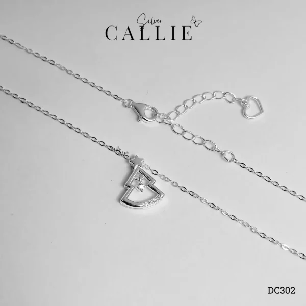 DC302 - Dây chuyền bạc Callie Silver cây thông đính đá