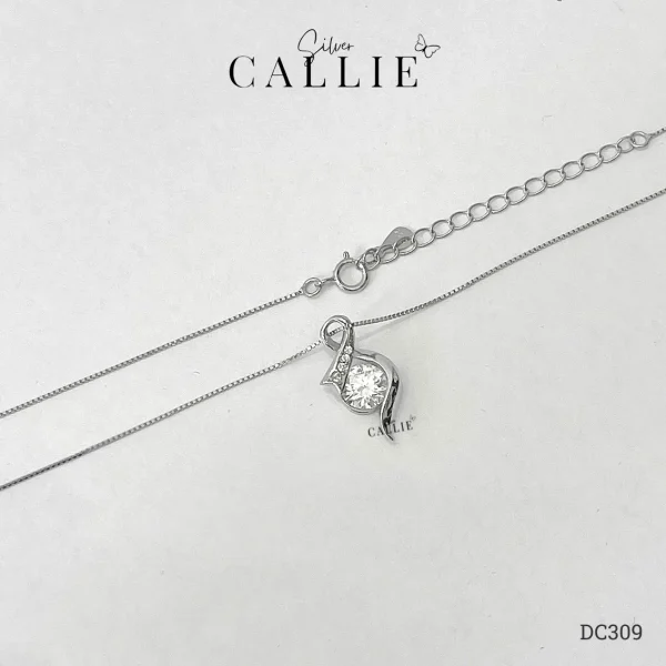 DC309 - Dây chuyền bạc Callie Silver 1 viên chủ moissanite