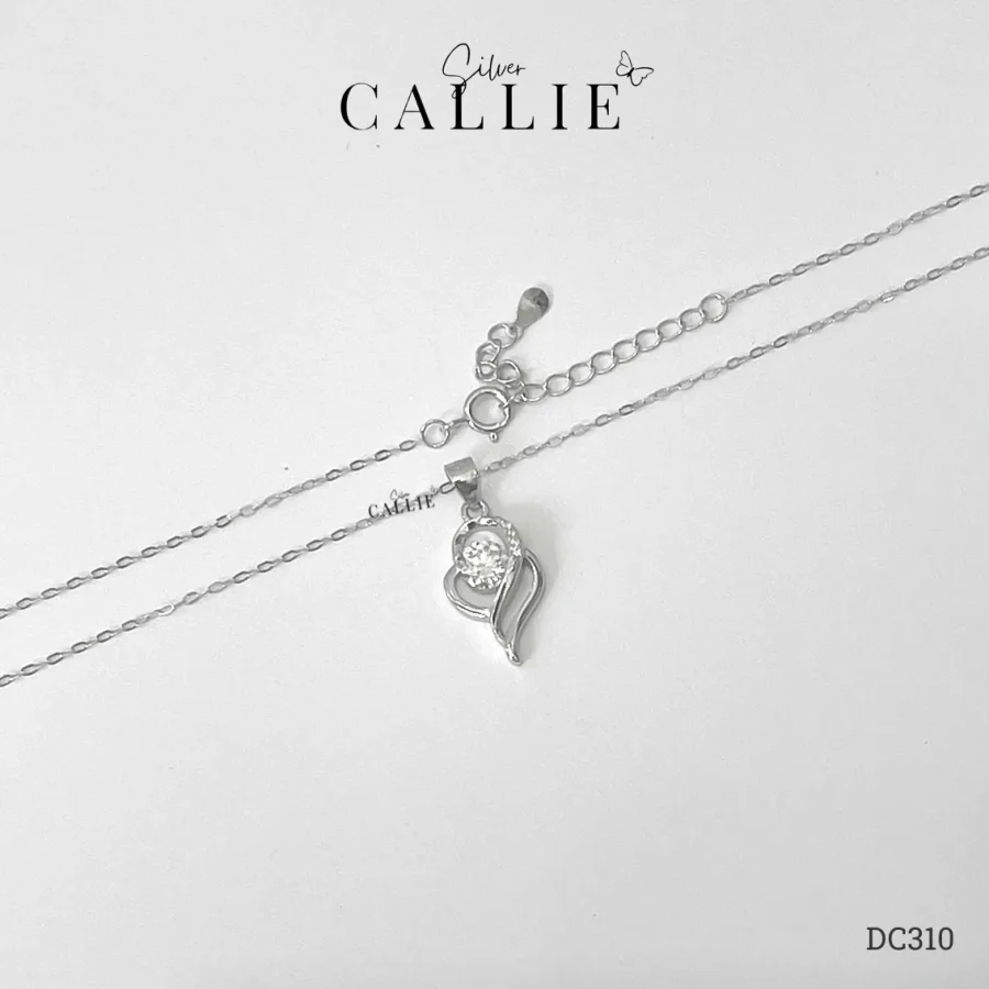 DC310 - Dây chuyền bạc Callie Silver trái tim một viên chủ