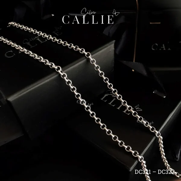 DC321 - DC322: Dây chuyền bạc kiểu xi Thái Callie Silver móc tròn