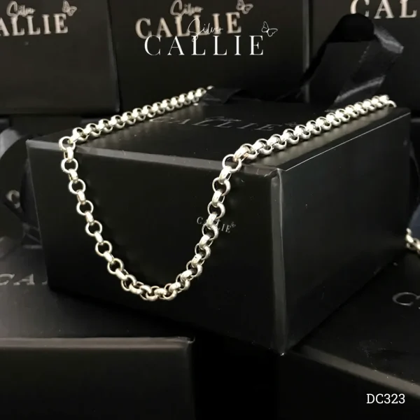 DC323 - Dây chuyền bạc kiểu xi Thái Callie Silver móc tròn 4mm