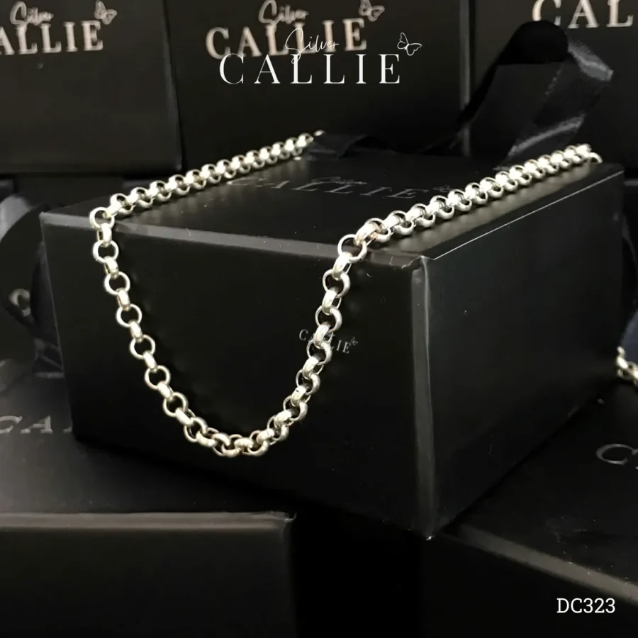 DC323 - Dây chuyền bạc kiểu xi Thái Callie Silver móc tròn 4mm