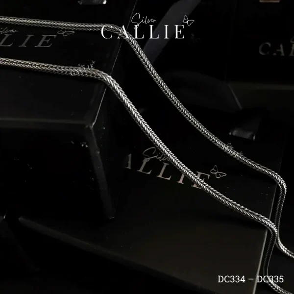 DC334 - DC335: Dây chuyền bạc kiểu xi Thái Callie Silver sợi bính