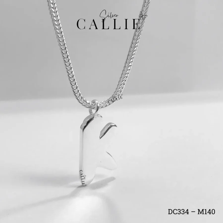 DC334 - M140: Dây chuyền bạc Callie Silver mặt chữ K