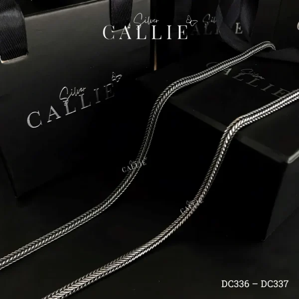 DC336 - DC337: Dây chuyền bạc kiểu xi Thái Callie Silver sợi bính