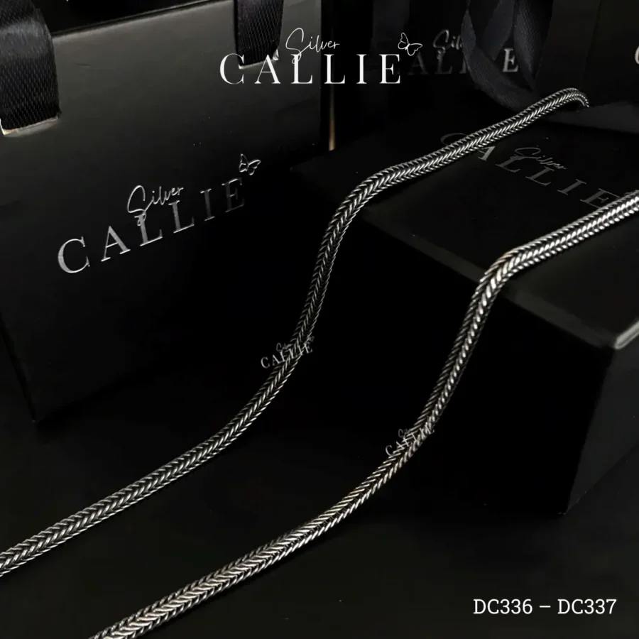 DC336 - DC337: Dây chuyền bạc kiểu xi Thái Callie Silver sợi bính