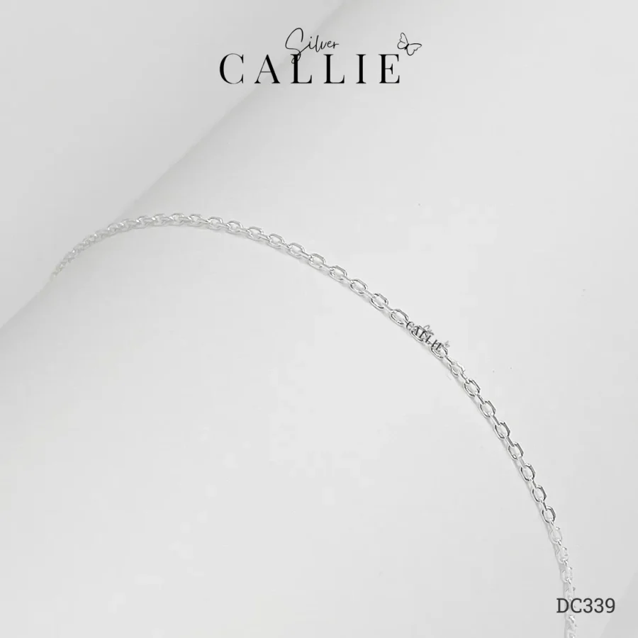 DC339 - Dây Chuyền Bạc Callie Silver Móc Xích Vuông Trơn