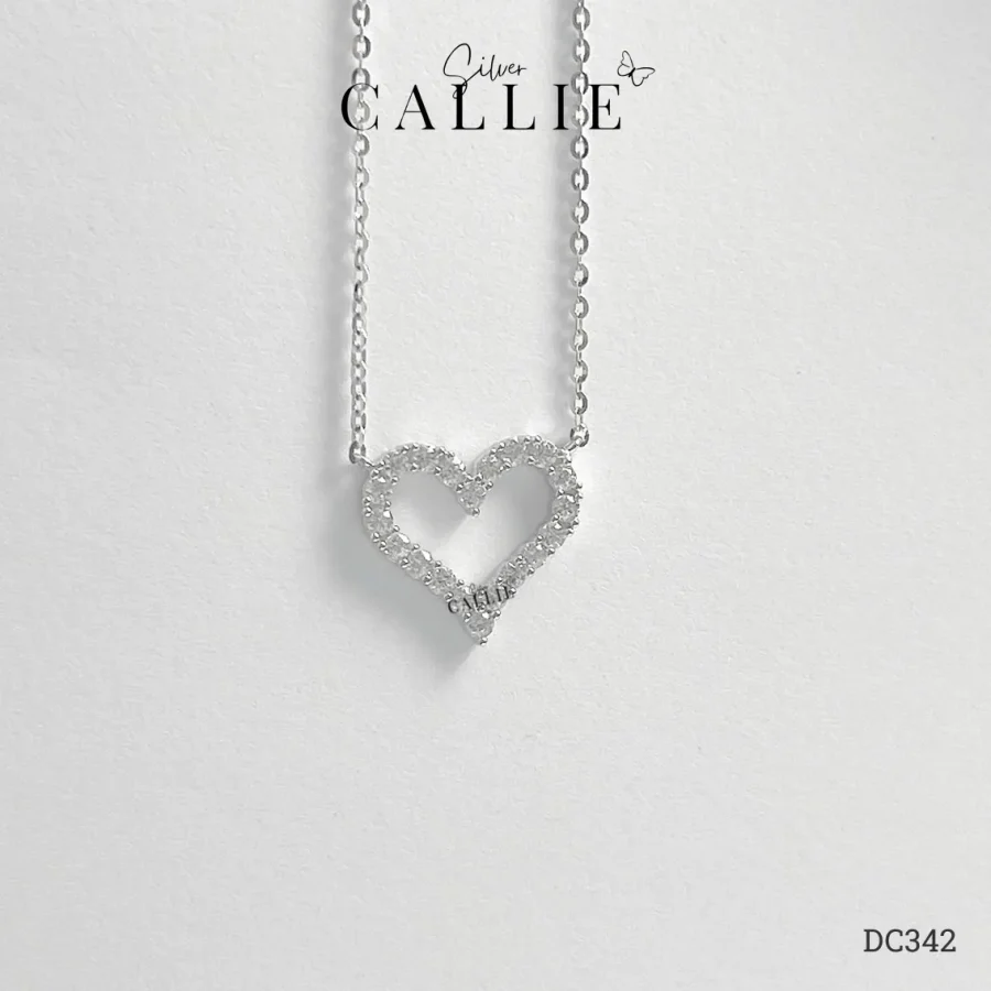 DC342 - Dây Chuyền Bạc Callie Silver Trái Tim Đính Đá