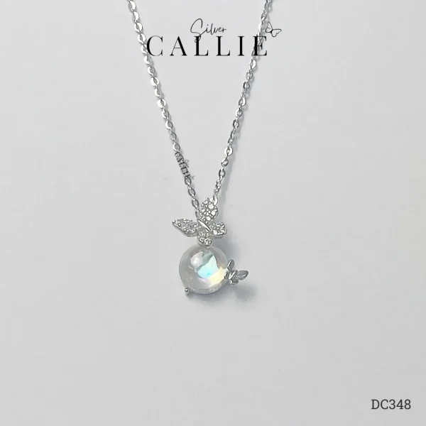 DC348 - Dây chuyền bạc Callie Silver bướm đính đá xi kim