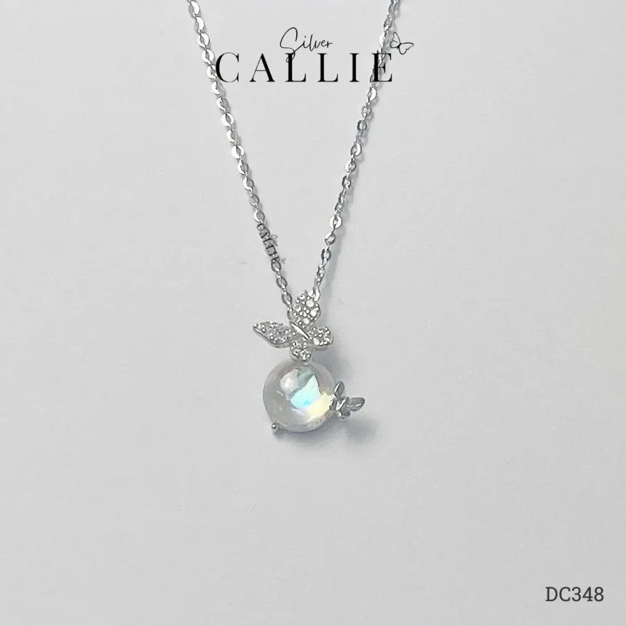 DC348 - Dây chuyền bạc Callie Silver bướm đính đá xi kim
