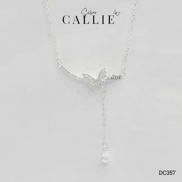 DC357 - Dây chuyền bạc Callie Silver mặt bướm treo đá