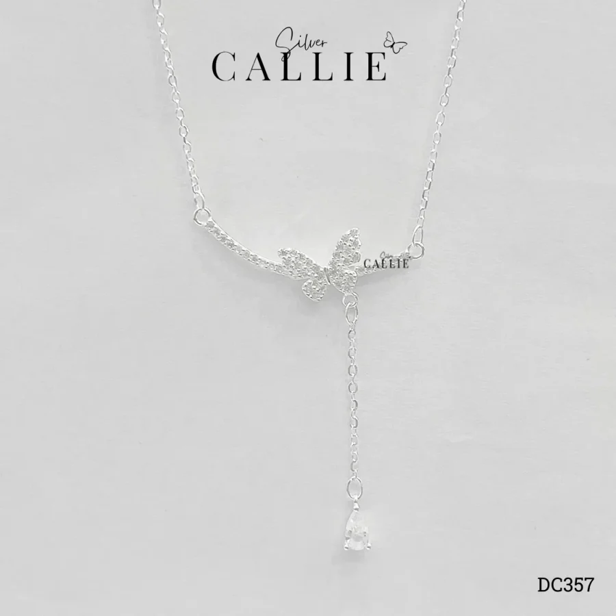 DC357 - Dây chuyền bạc Callie Silver mặt bướm treo đá