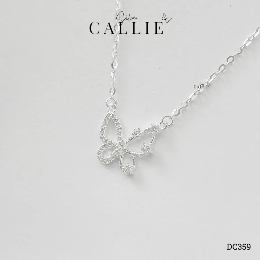DC359 - Dây Chuyền Bạc Callie Silver Bướm Đính Đá