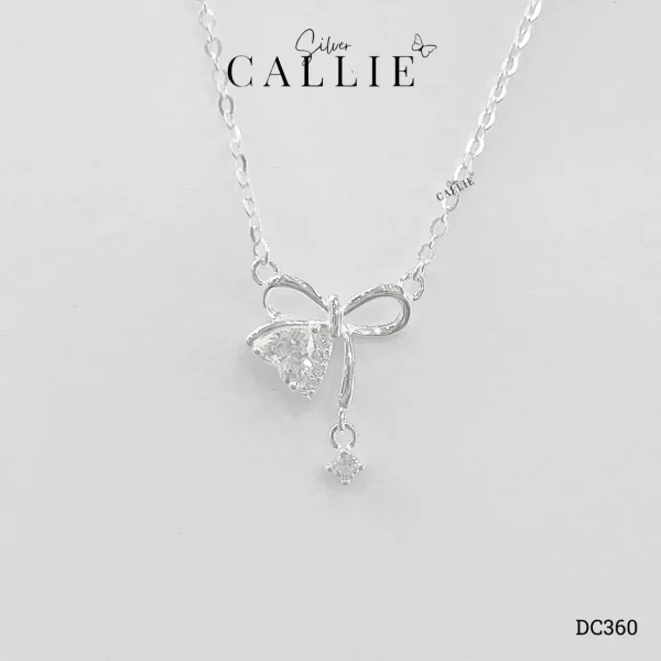 DC360 - Dây Chuyền Bạc Callie Silver Nơ Đá Treo