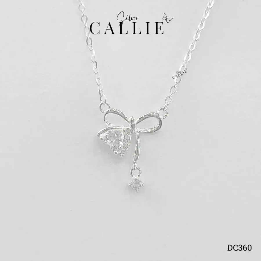 DC360 - Dây Chuyền Bạc Callie Silver Nơ Đá Treo