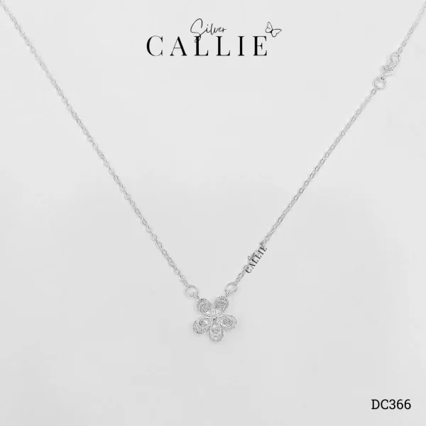 DC366 - Dây Chuyền Bạc Callie Silver Hình Hoa Đính Đá