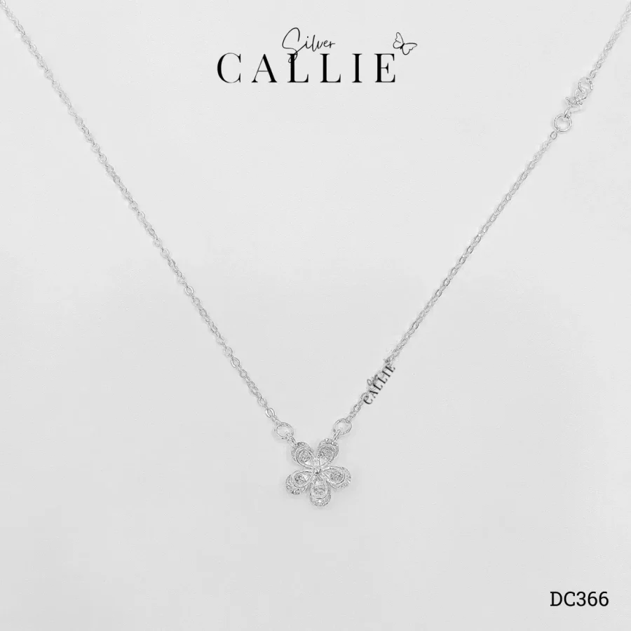 DC366 - Dây Chuyền Bạc Callie Silver Hình Hoa Đính Đá