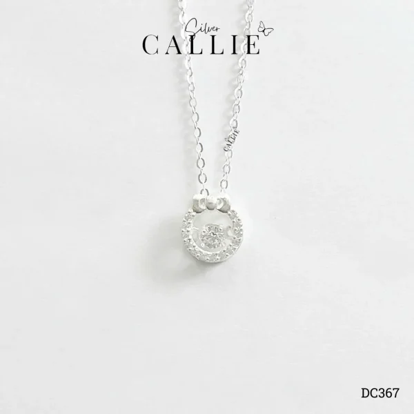 DC367 - Dây Chuyền Bạc Callie Silver Nơ Đính Đá Nhảy