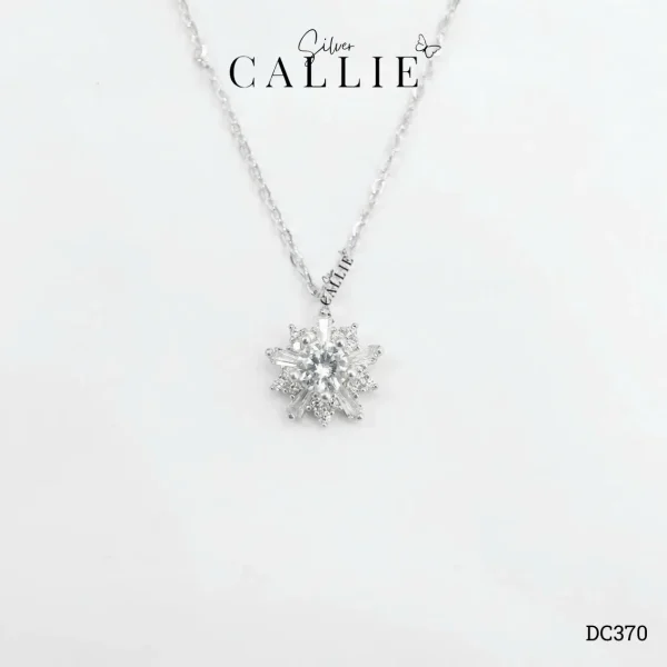 DC370 - Dây chuyền bạc xi kim Callie Silver bông tuyết viên chủ 4li5