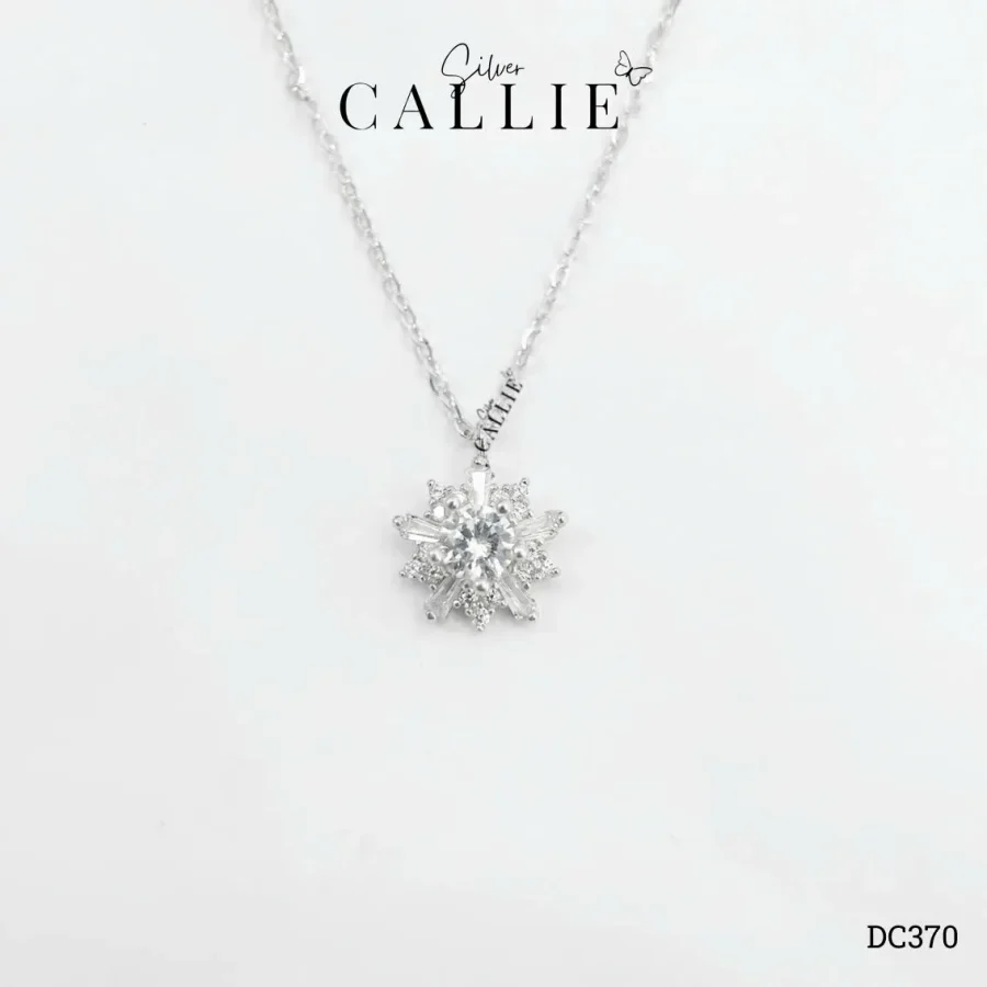 DC370 - Dây chuyền bạc xi kim Callie Silver bông tuyết viên chủ 4li5