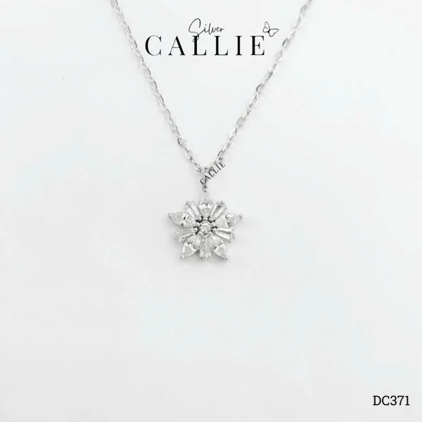 DC371 - Dây chuyền bạc xi kim Callie Silver bông tuyết cánh hạt dưa