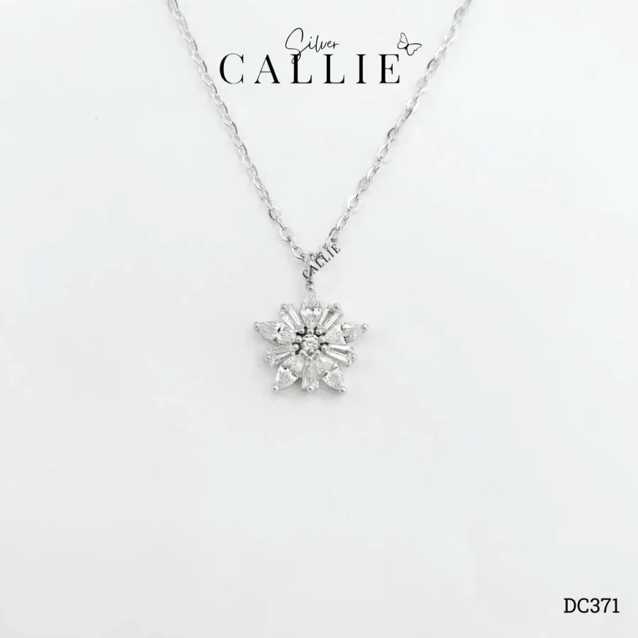 DC371 - Dây chuyền bạc xi kim Callie Silver bông tuyết cánh hạt dưa