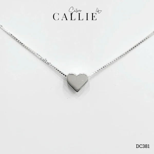 DC381 - Dây chuyền thiết kế Callie Silver mặt trái tim trơn