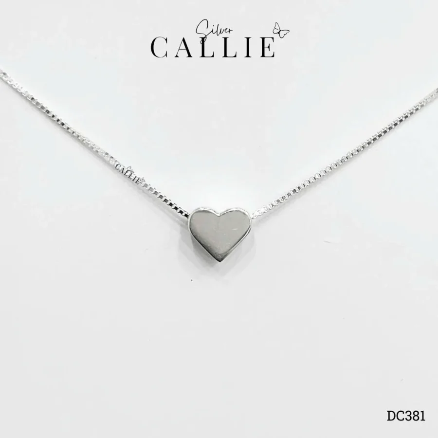 DC381 - Dây chuyền thiết kế Callie Silver mặt trái tim trơn