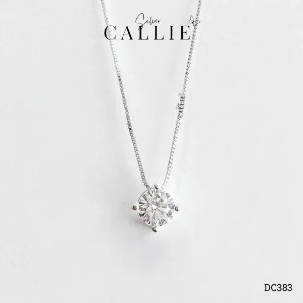 DC383 - Dây chuyền bạc Callie Silver 1 viên chủ 6li5 bốn chấu
